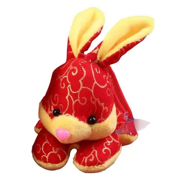 Pildīti Zaķis Plīša Ķīniešu Jaunais Gads Talismans Rabbit Zodiaka Dzīvniekiem Kulons Gudrs Laimīgs Bunny Lelle Istabas Dekori Pavasara Festivāls