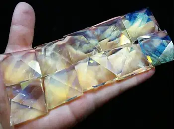 10PS jauki dzeltena salakas caurspīdīgs kvarca kristāla piramīda