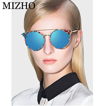 MIZHO Zīmola Superstar Vara Metāla Polarizētās Saulesbrilles Sievietēm, Kaķu acu Vintage UV400 Kārta Kvalitātes BRILLES Dāmas Sākotnējā Luksusa